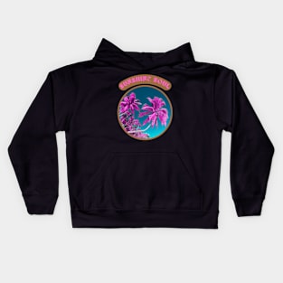 Sunshine soul pink palm trees Kids Hoodie